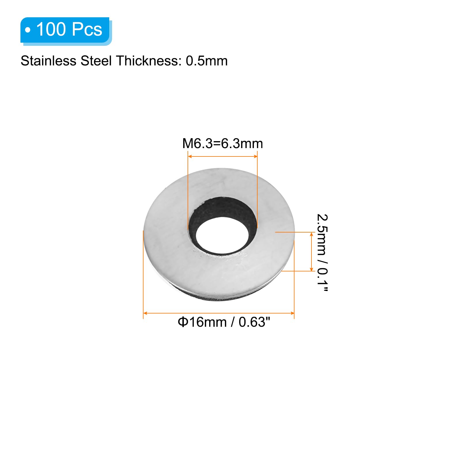 PATIKIL 304 Stainless Steel EPDM Bonded Sealing Washers - Image 2