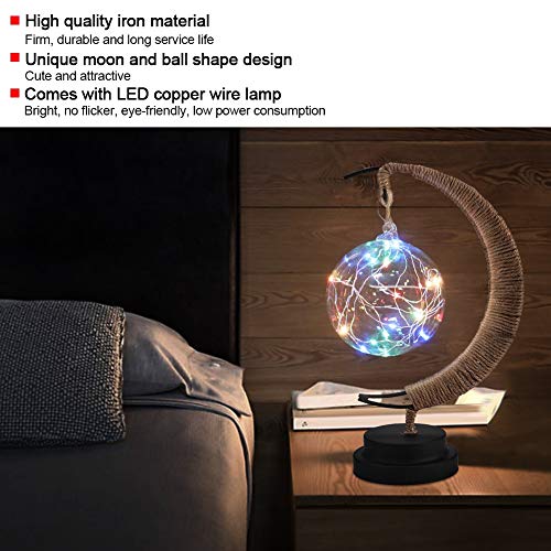 Lámpara de mesa bola luna con luz LED de cobre miniatura 2