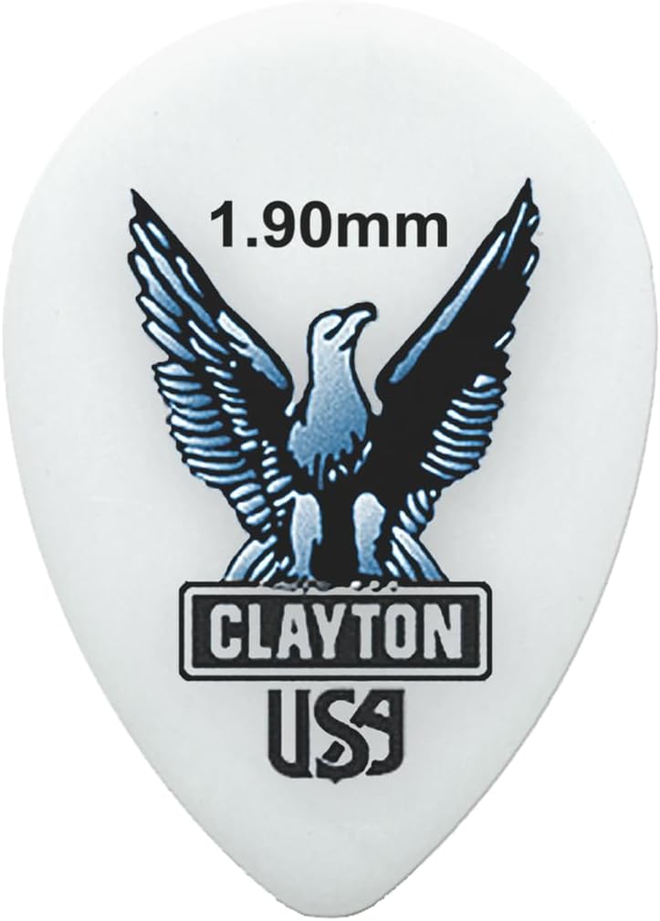 Clayton Picks ST100 Acetal Guitar Picks Rounded Triangle Shape, 1.00mm, Pack of 72