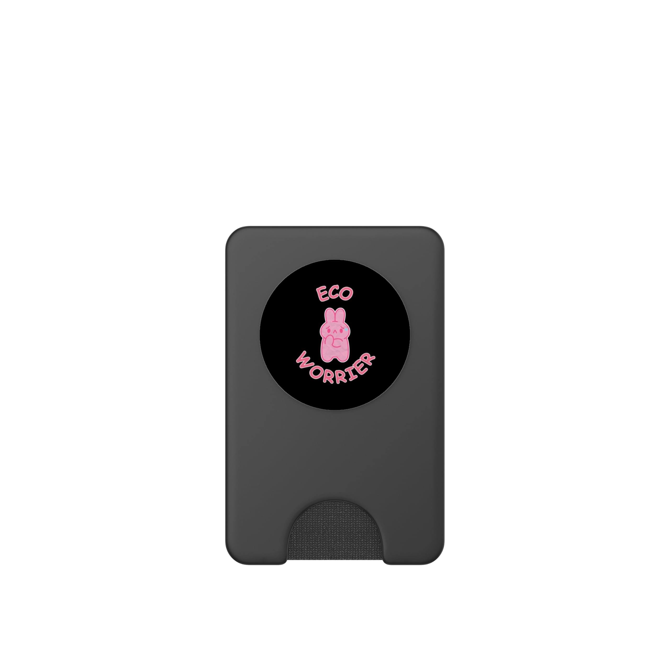 Eco Worrier Pink Bunny Rabbit - Kawaii Environmental Design PopSockets PopWallet for MagSafe, Black - Image 2