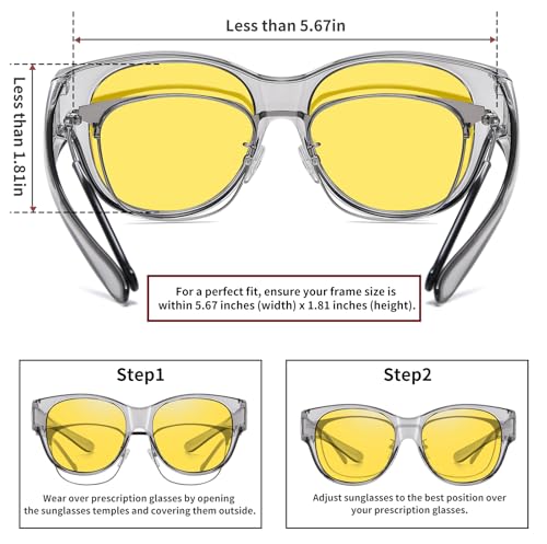 Image of HAOLOTA Night Vision Glasses for Driving Anti Glare, Polarized Nighttime Safety Glasses for Women Men UV400 Protection