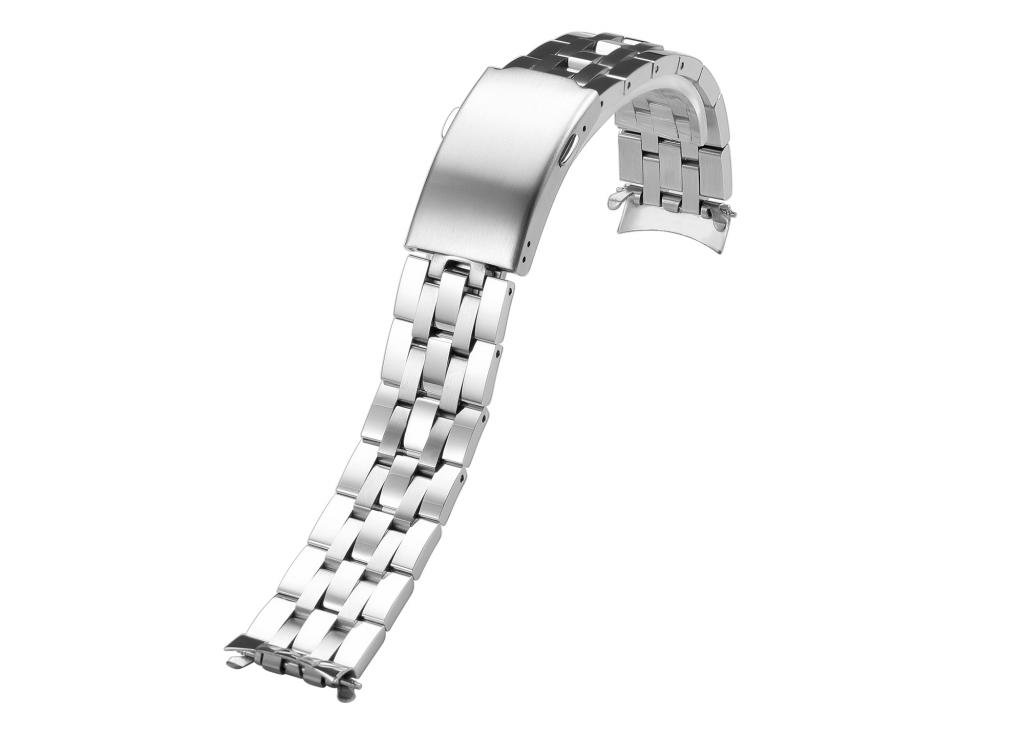 iStrap 19mm Stainless Steel Solid Link Curved End Metal Bracelet for Tissot PRC 200 Le Locle