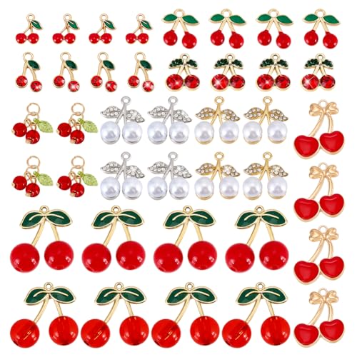 Breloque cerise rouge pendentif cerises pour DIY bijoux colliers boucles d'oreilles
