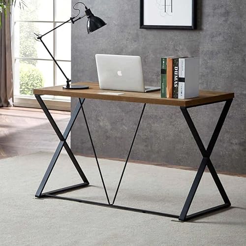 Image of Klaxon Engineered Wood Iron Study Table with Drawer, Multi-Usage Laptop Desk & Home Office (Printo-FD, DIY Installation) (FD & Black, Heli -FD)