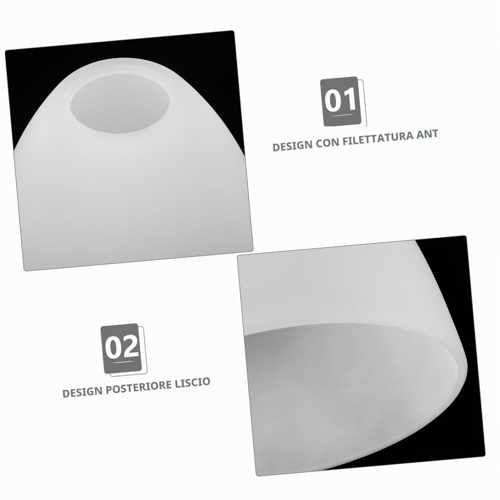 Paralume in Vetro E27 Paralume Moderno per Lampade a Sospensione Design Elegante 4.2Cm Sostituzione Decorativa per Lampadari