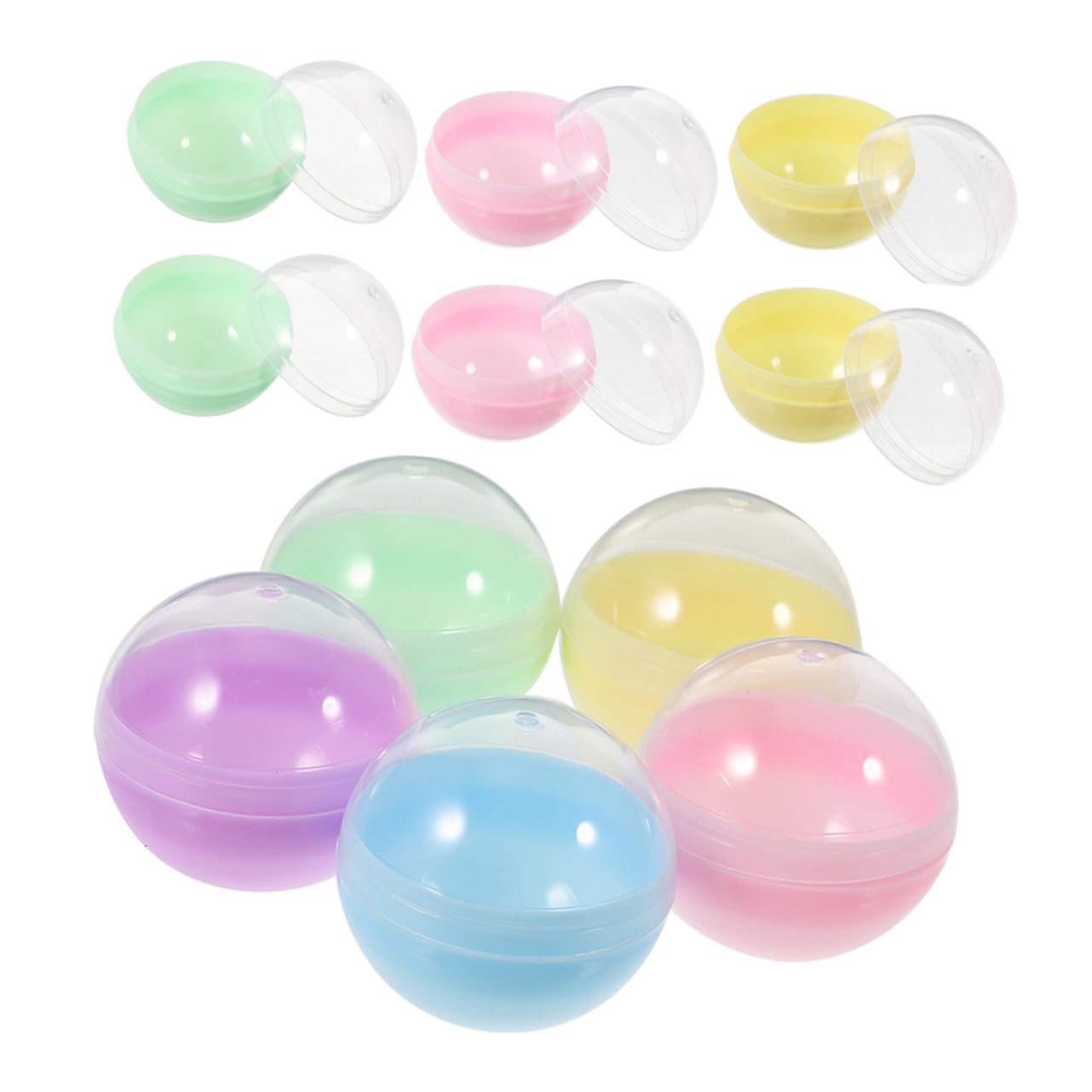 ABOOFAN 75mm Macaron-Colored Semi- Capsules Kids' Toy Vending Machine Prize Capsules DIY Craft 25pcs Set