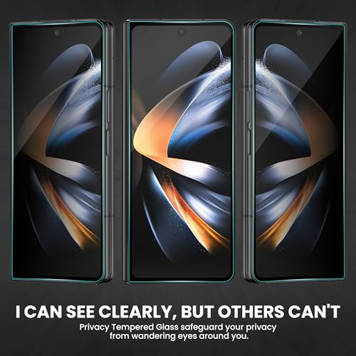 Image of ArmourPro Privacy Tempered Glass for Samsung Galaxy Z Fold 4 - Anti-Spy Anti Peeping Screen Protector, 9H Hardness, Edge-to-Edge Coverage, Ultra Thin, Bubble-Free Installation Kit | Black