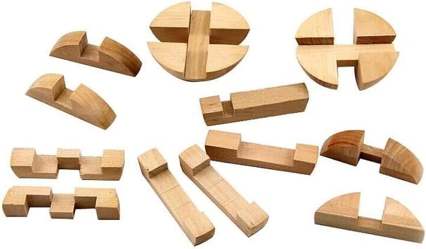 Coolbaby Ball Lock 3D Magic Puzzle Luxury Wooden Brain Puzzle Unique Design Brain Teaser Kids Adult Intellectual Toy Gift Kongming Lock Wood Block Cube Jigsaw Puzzle, Yly2022-Yqs, Style8