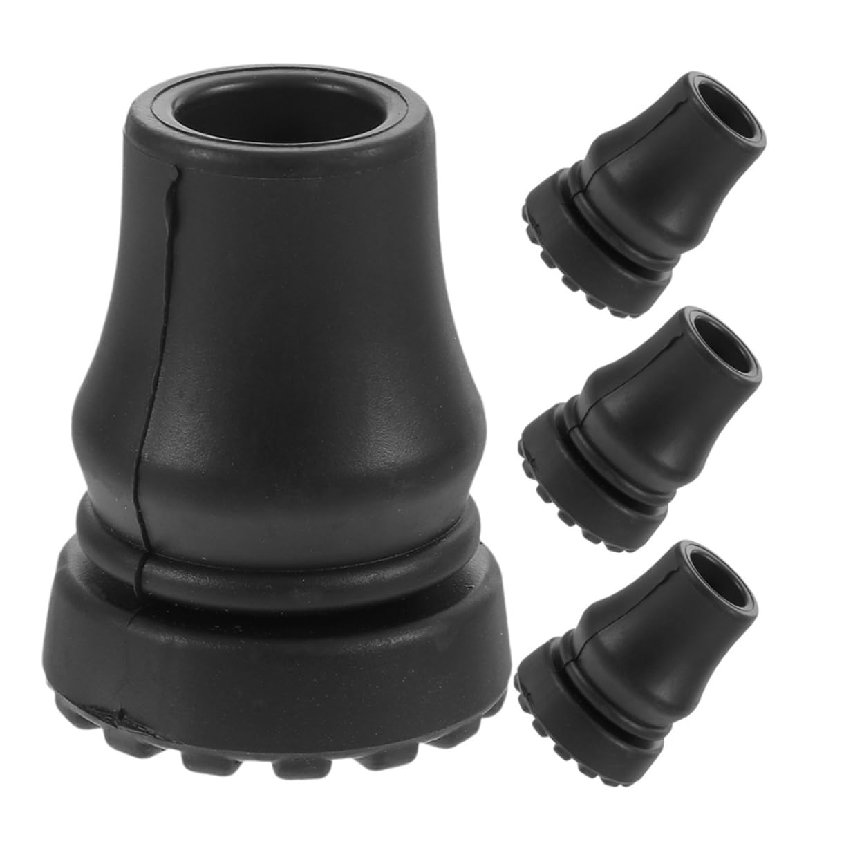 HEMOTON 4Pcs Replacement Cane Tips Non Slip Skid Foot Pads for Walking Canes Crutches and Trekking Poles Durable Vibration Dampening Fit Inner