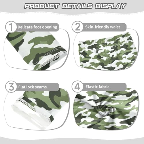Camouflage Girls Toddler Leggings Kids Athletic Tights Pants Ankle Length 4-10 Year3