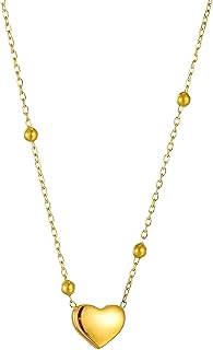 مجوهرات - مجموعة أنيقة على شكل قلب من الستانلس ستيل بلمسة ذهبية، مصممة للفتيات والنساء ذوات الذوق الراقي الأبدي في الاكسسوارات