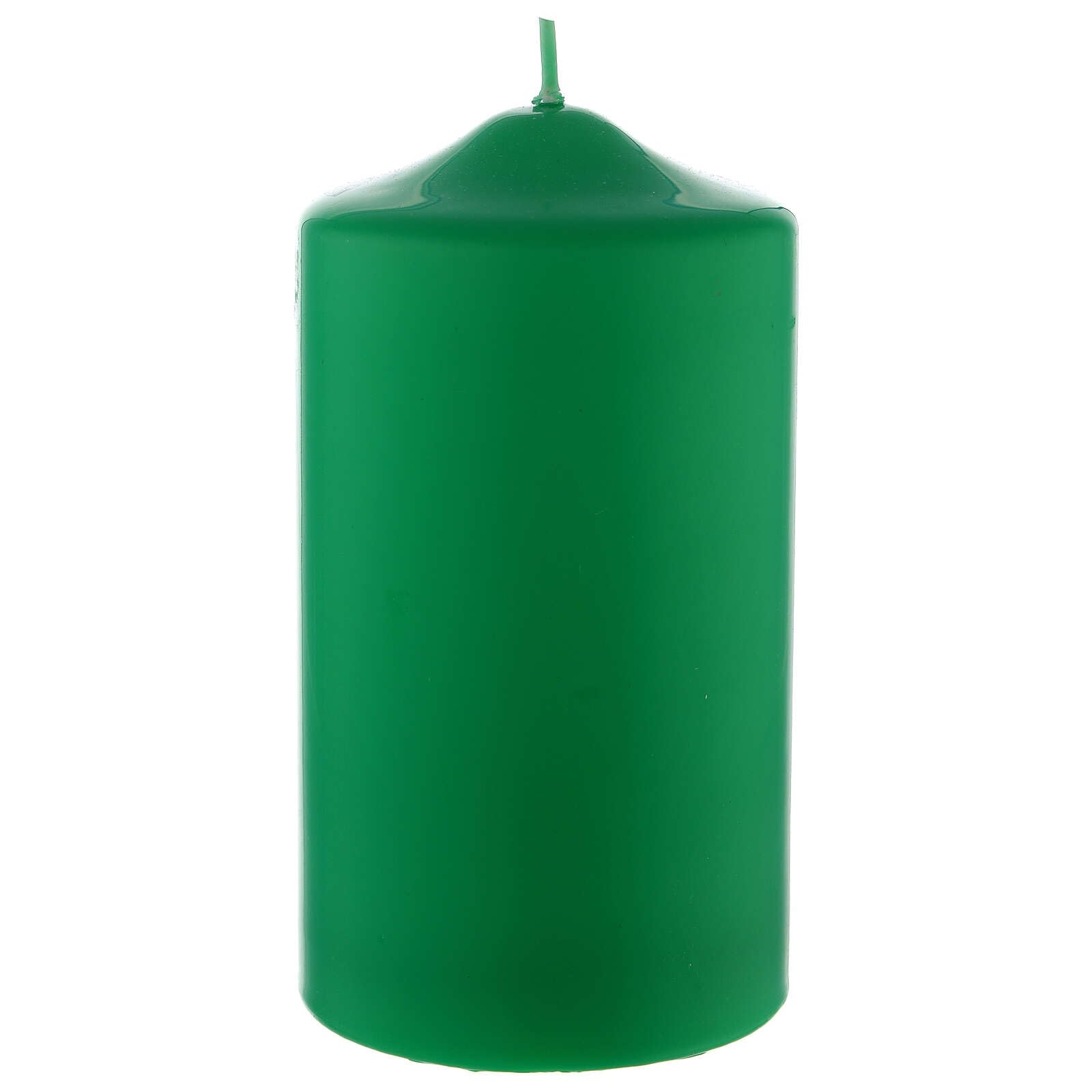 Altar Candle, Opaque Green, 15x8 cm