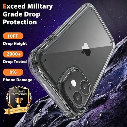 Lifedance Full-Body Rugged Case for iPhone 11 with Built-in Screen Protector, 10FT Military Drop Tested & Shockproof, Clear Protective Phone Case Cover, Clear Black by Lifedance - Used condition - US$11.23