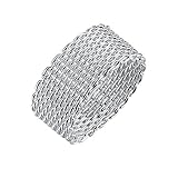 Cutesmile Fashion Beautiful Jewelry New 925 Sterling Silver Mesh Fine Ring Band(10)