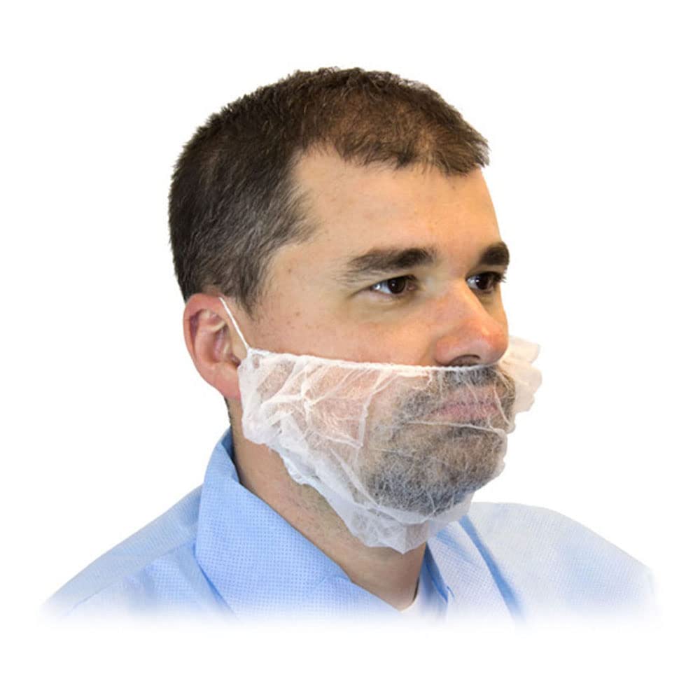 Safety Zone DBRD-1000 Beard Cover, 19" Size, Polypropylene, White (Pack of 1000)