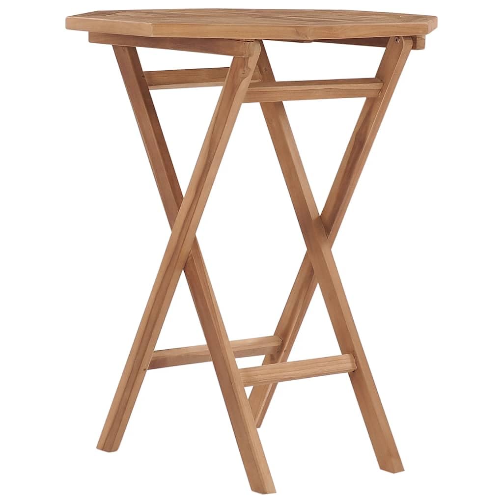 Set da pranzo da giardino in legno massello teak, sedie e tavolo pieghevoli in legno di teak per terrazza, robusto set di mobili da giardino in legno con portata massima di 110 kg per seduta