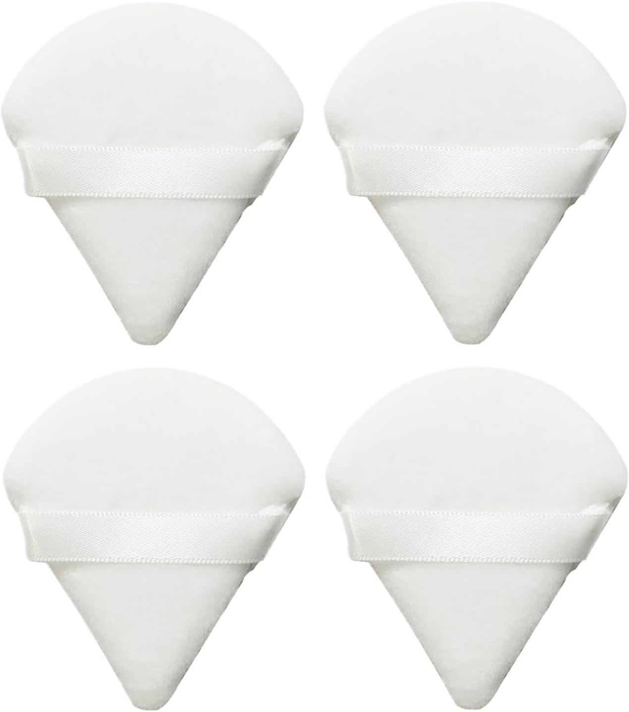 SBTRKT Triangle Powder Puff, Soft Sponge, Velvet Foundation Make-up Puff, Eye Contour, Cosmetic Shadow, Washable, 1 Piec (Color : White-4pcs)