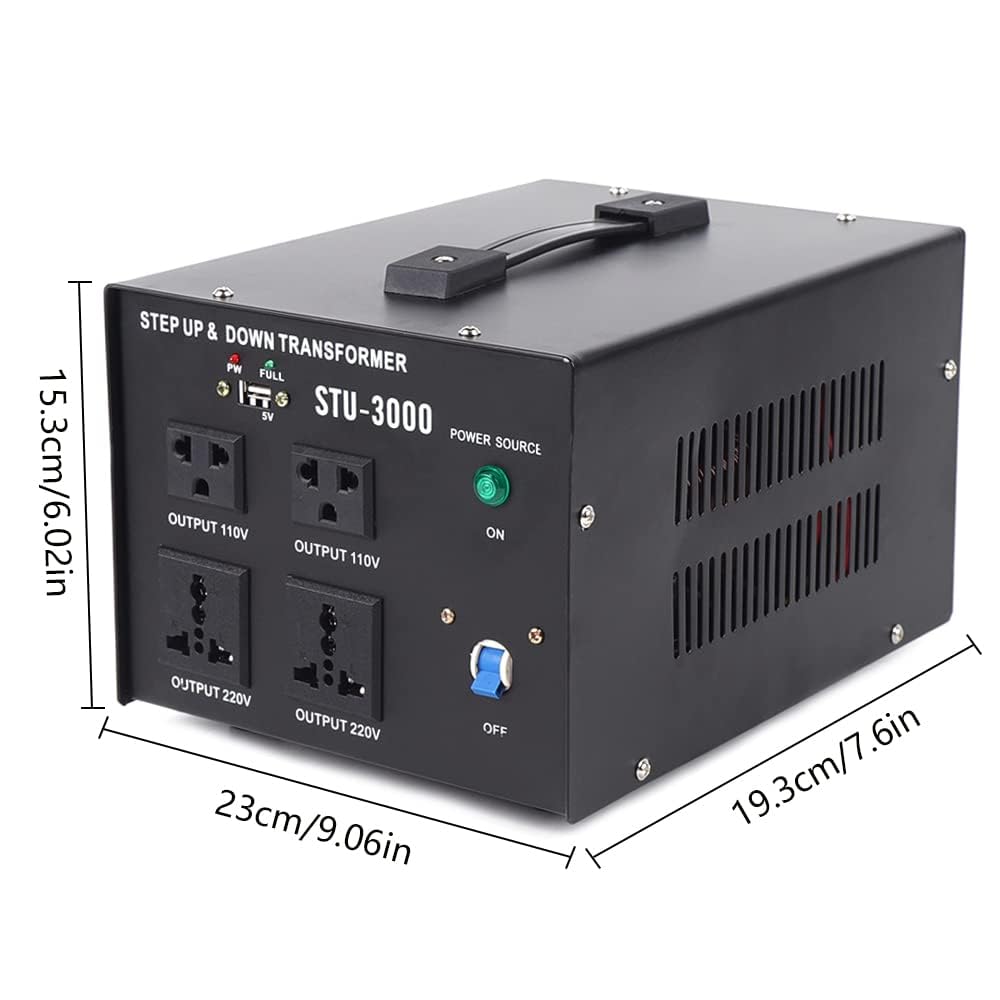 Transformador de voltaje de 3000 W, voltaje 220 V, 110 V, con puerto USB