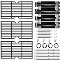 Adviace Grill Replacement Parts for Charbroil 4 Burner 463436215, 463439915, 463436213, 463436214, G432-001N-W1, 16 7/8" Cast Iron Grill Grates, Burner Tubes, Heat Plates, Carryover Tubes, Igniters.