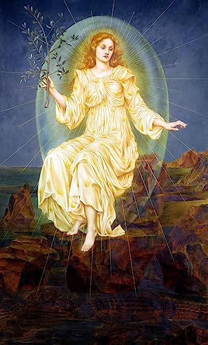 Affiche Toile Lux in Tenebris Evelyn De Morgan décoration murale portrait 60x90cm