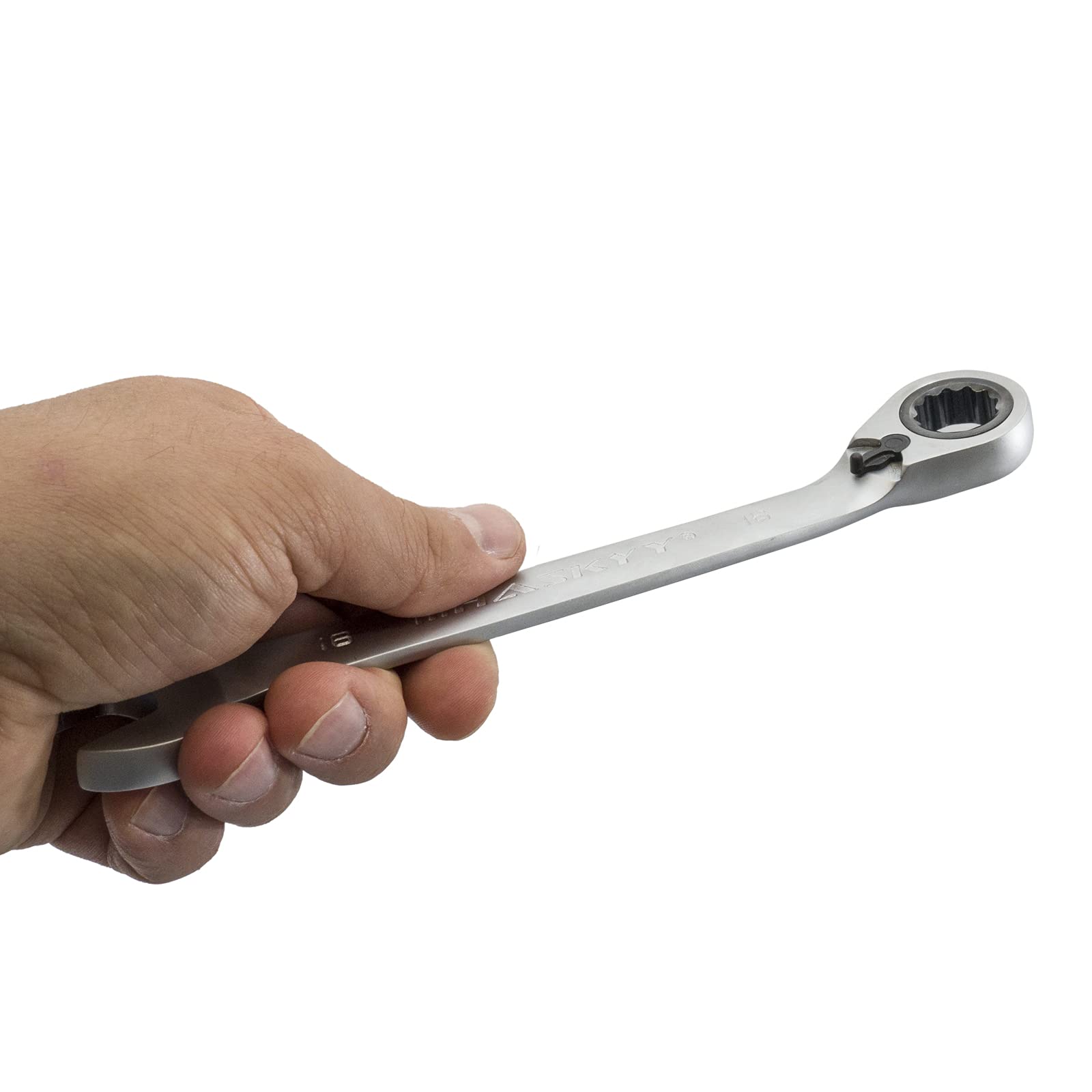 HASKYY Set di chiavi a cricchetto, 12 pezzi, 8-19 mm, angolo di lavoro di 15°, chiave a cricchetto, set di chiavi a forchetta