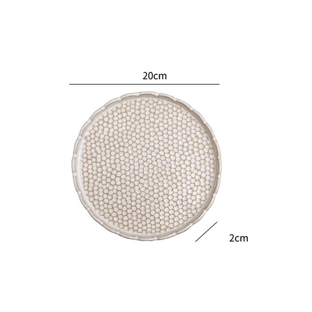 Piatto da Cena Piatto Piano smaltato for Uso Domestico in Hotel Il Materiale ceramico è Semplice da Pulire, Dimensioni: Diametro 20 cm, Altezza 2 cm (Color : Black)