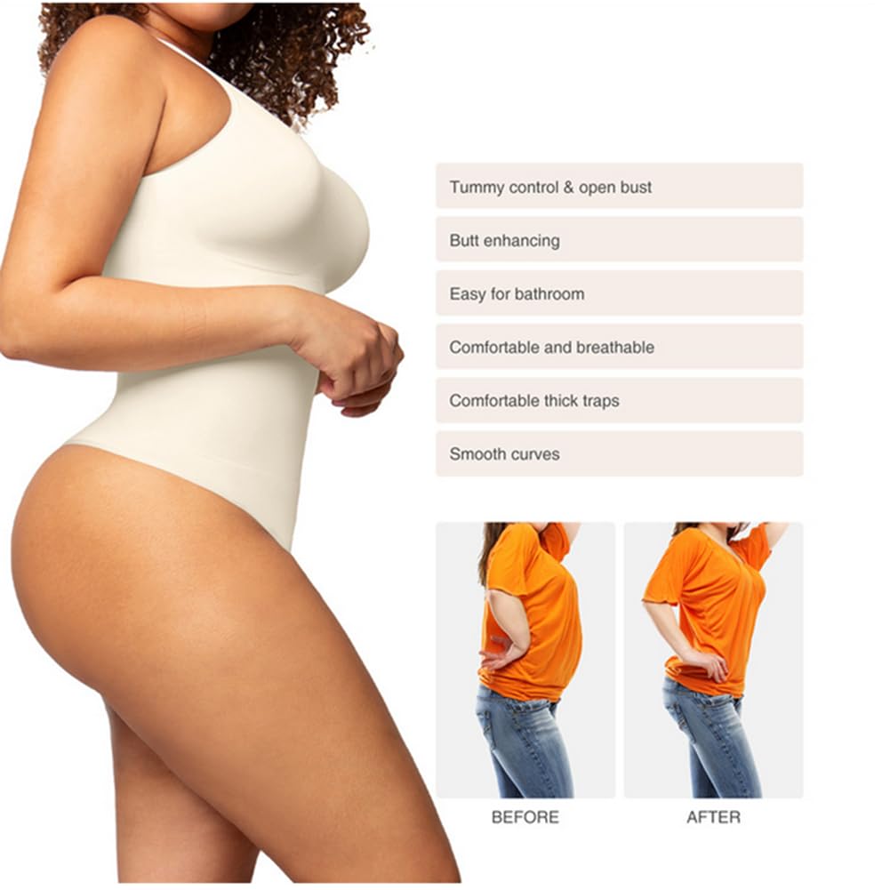 Body Gainant sans Manches pour Femme, Gaine Amincissante sans Coutures, String Sculptant Le Corps