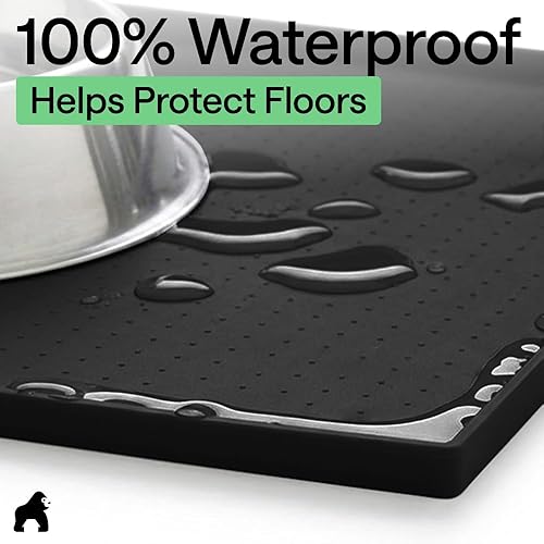 Miniatura 67 de GORILLA GRIP - Tapete de silicona 100% impermeable con bordes elevados sin BPA para mascotas, tapetes para alimentos de perros y gatos que contienen