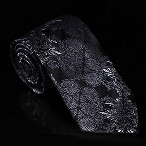 Dan Smith DAA7B06B Black Grey Paisley Beautiful Goods Tie Microfiber Easter Sunday Ties - Thumbnail 4