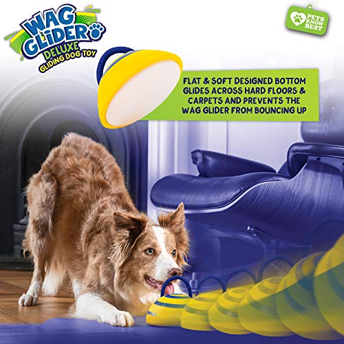 Wag Glider Deluxe 2 Pack –The Sliding Gliding Dog Toy That Keeps Your Dog Happy, Healthy & Safe! Comes with a Built in Squeaker & Rope Attached. Safe for Indoor Play, Great for Medium & Large Dogs - Thumbnail 4