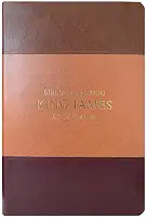 Bíblia de estudo King James atuali. full color - tricolor marrom, caramelo e bordô