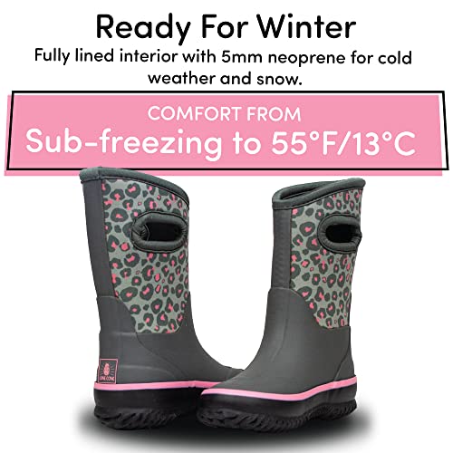 Lone Cone Insulating All Weather Mudboots For Toddlers And Kids - Warm Neoprene Boots For Snow, Rain, And Muck - Leopard, 11 Little Kid #TOP2