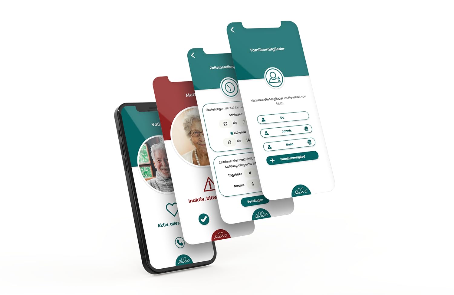 ellio Automatischer Hausnotruf für zu Hause inkl. kostenloser Familien-App. Ruft auch bei Ohnmacht Hilfe, denn es ist kein Notrufknopf notwendig. (WLAN)