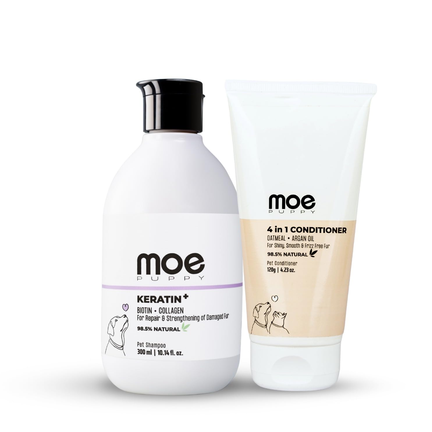Moe Puppy Keratin+ Biotin Collagen Shampoo 300ml, 4 in 1 Oatmeal Argan Oil Conditioner 120ml (B0DFPYLMWV) Amazon Price History, Amazon Price Tracker