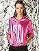 Allegra K Women's Holographic Party Shimmering Shiny Lightweight Zipper Hooded Metallic Jacket Medium Hot Pink