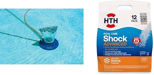 Poolmaster 28300 Big Sucker - Aspiradora de hojas para piscina, color azul y HTH 52037 para el cuidado de la piscina con choque avanzado, producto