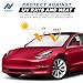 Tesla Windshield Sun Shade for Model 3 and Y | Reflective 240T Material Blocks Sun & Heat | Offers Protection for Car Interior | Foldable Sun Blocker with Storage Pouch | Tesla Car Accessories