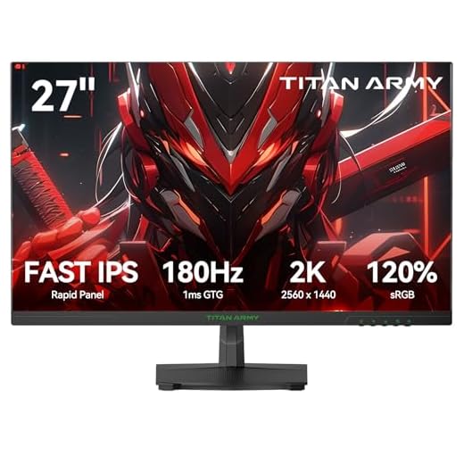 TITAN ARMY 27 Inch 180Hz 1440p Gaming Monitor, Fast IPS Panel, QHD 2K 2560 x 1440p, HDR 1ms GTG, Adaptive Sync Vertical Monitor, 120% sRGB, VESA 100 * 100 HDMI 2.0, DisplayPort 1.4, P27GR