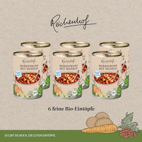 Reichenhof I Minestrone mit Nudeln I 6er Pack Bio-Eintöpfe I (6x 400g)