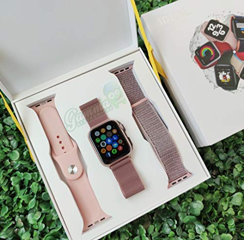 Relógio Smartwatch IWO 13 Série 6 44mm GPS com 3 Pulseiras Inclusas Rose Lançamento