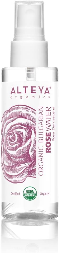 Arteya Organic Rose Water Spray 100ml - 100% USDA Certified Organic Authentic Pure Natural Rosa Damascus Laser Flower Water Water Rolled Directly by Rose Glower Artaya Organics