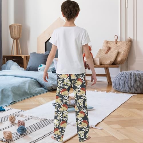 Boy's Pants Scary Monster Bone Skull Zombie Jogger Pants Elastic Long Bottoms Trousers with Pockets 6-14 Years3