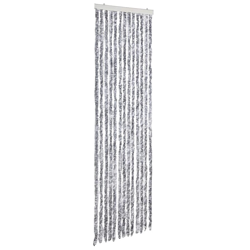 vidaXL Insect Curtain Removable Mosquito Fly Bug Door Net Guard Protection Screen Mesh Blind Pelmet White and Grey 56x185cm Chenille