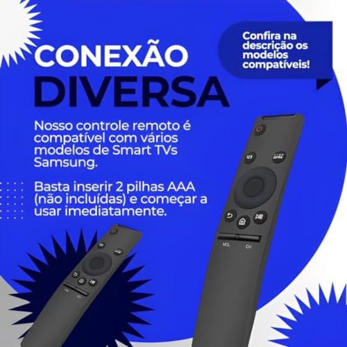 Controle Remoto Smart TV LED Compatível Com Samsung UN55RU7100GXZD OMAIC Com Netflix Prime Vídeo Int