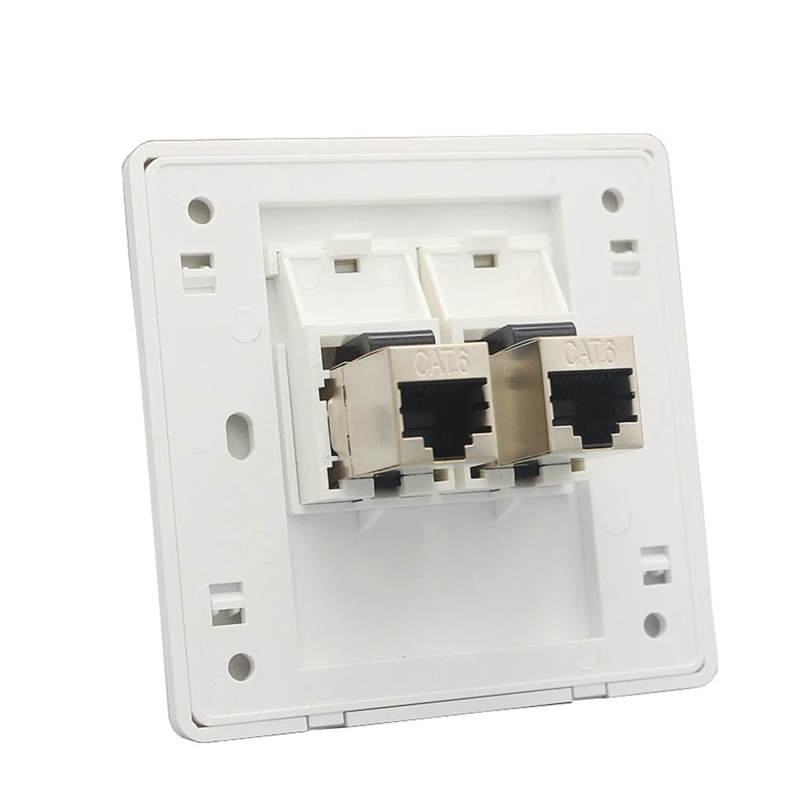 Pannello a parete con connettore LAN RJ45 CAT 6 con 2 porte schermate, spina e presa CAT6(86x86mm)