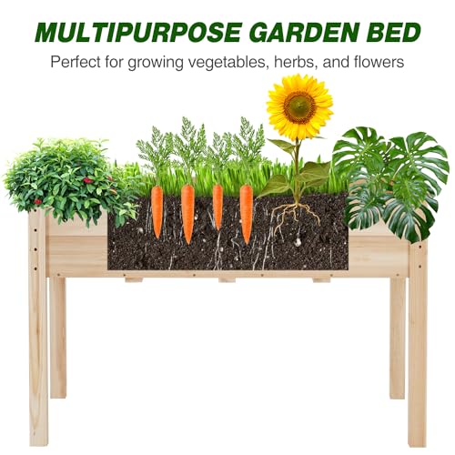 Wooden-Raised-Garden-Bed-45L-X-23W-X-30H-Garden-Planter-with-Legs-for-Vegetable-Flower-Herb-Elevated-Wood-Planter-Box-StandPerfect-for-Outdoor-Backyard-Patio-Gardening-Balcony Wooden Raised Garden Bed 45L X 23W X 30H Garden Planter with Legs for Vegetable Flower Herb Elevated Wood Planter Box StandPerfect for Outdoor Backyard Patio Gardening Balcony