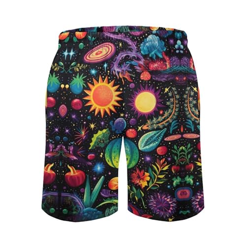 Men's Colorful Swim Trunks Classic Hawaiian Swimsuits Mesh Lining Beach Shorts3