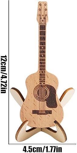 Miniatura 9 de Crazyview Caja de púas de madera para guitarra con soporte, mini soporte para púas en forma de guitarra, estuche de púas de guitarra de madera, caja