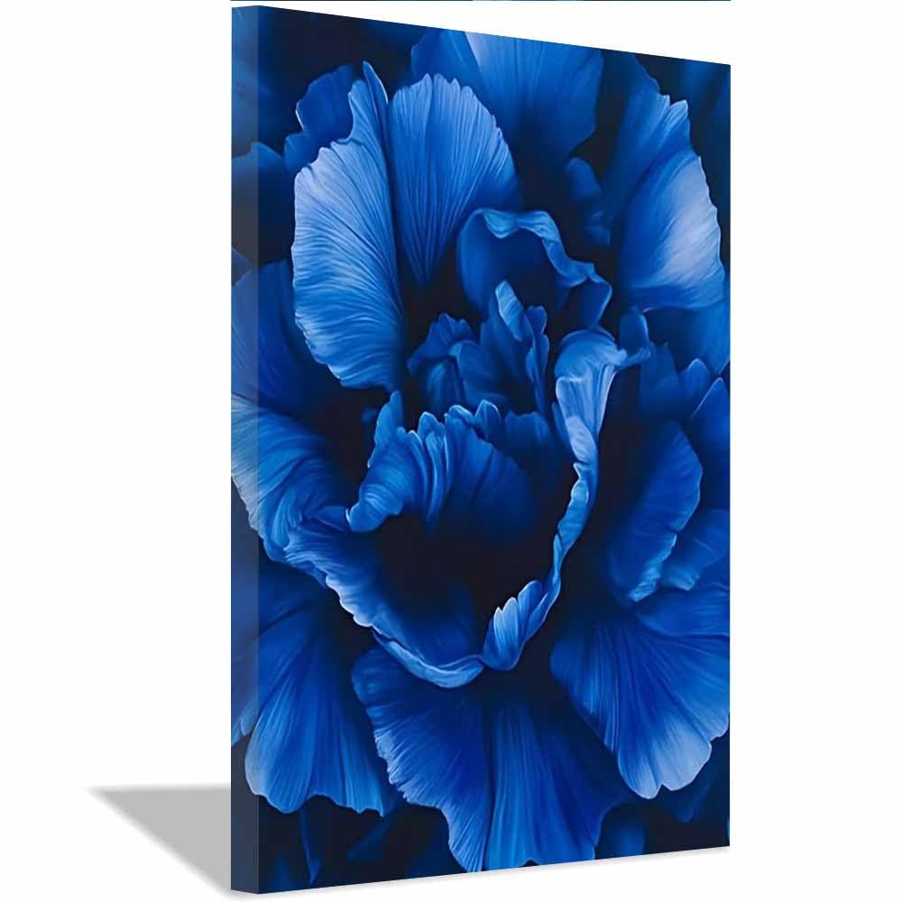 Art wall pivoine bleu foncé TERUEA, œuvre murale premium horizontale - 8