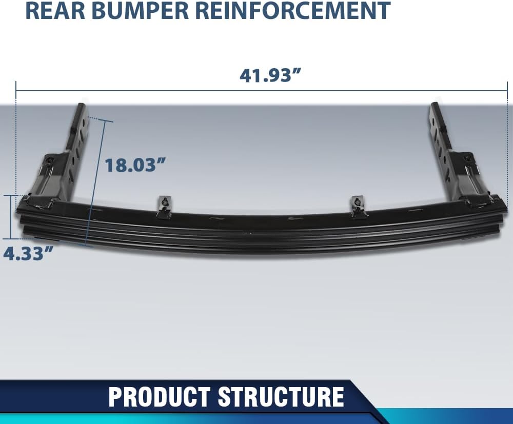 PIT66 Rear Bumper ReinForcement Compatible with Dodge Durango/Jeep Grand Cherokee 2011-2022 4578827AL, 4578827AK, CH1106216 Black Q235-Steel